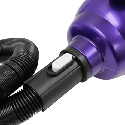 Solo Stream Dryer with Movable Dryer Stand by Waggz,"Purple dryer hose connection with white release button"