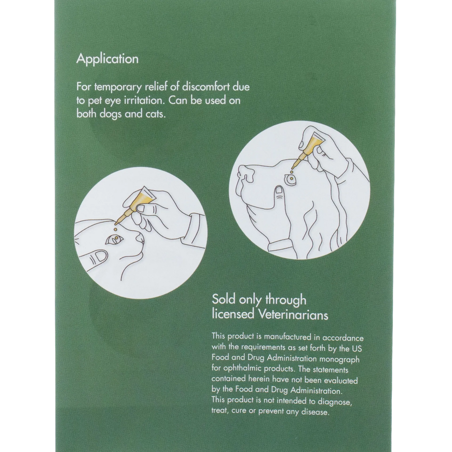 PetVisionPro®,"Green package side with dog and cat eye drop illustrations"
