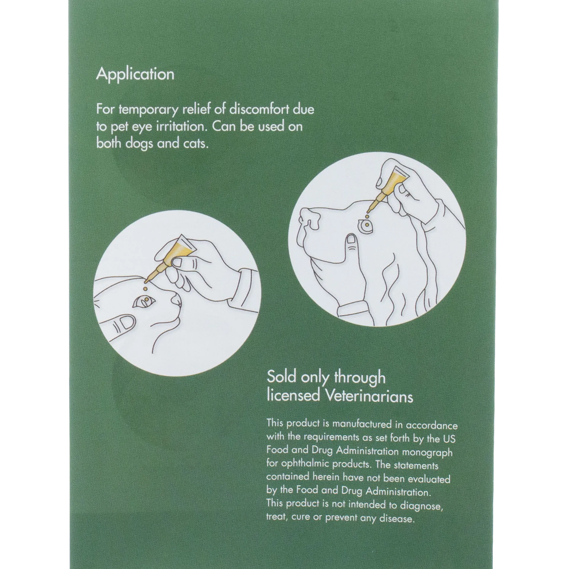 PetVisionPro®,"Green package side with dog and cat eye drop illustrations"