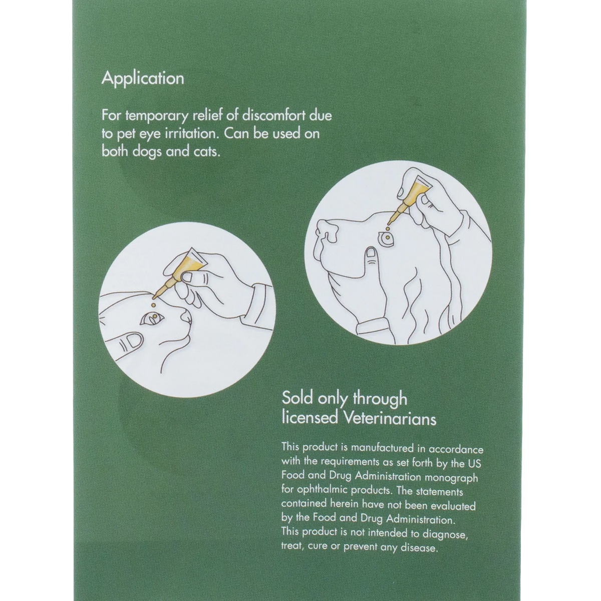 PetVisionPro®,"Green package side with dog and cat eye drop illustrations"