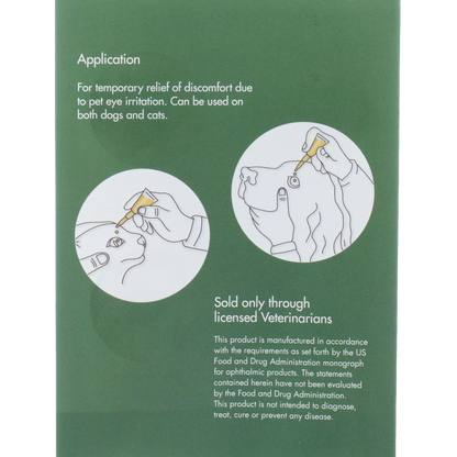 PetVisionPro®,"Green package side with dog and cat eye drop illustrations"
