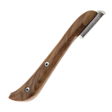 Aaronco Extra Fine Stripping Knife,"Wood-handled stripping knife with fine metal comb edge"
