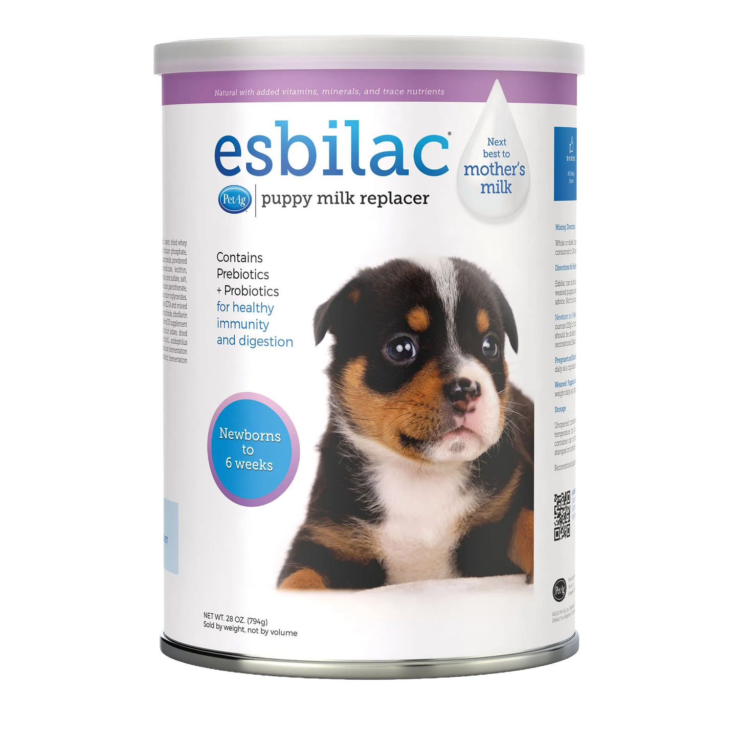Esbilac® Puppy Milk Replacer,"Front of can with puppy image on label"