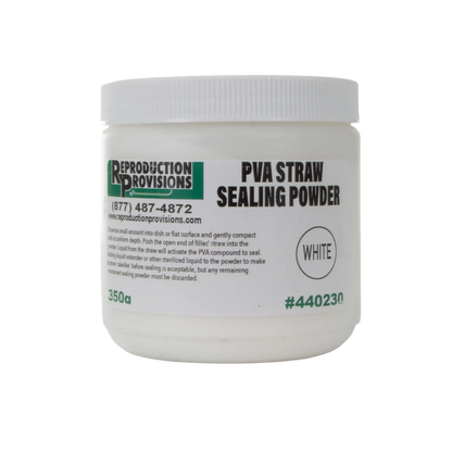 PVC Straw Sealing Powder, White,"White plastic jar with screw-top lid, front label view"