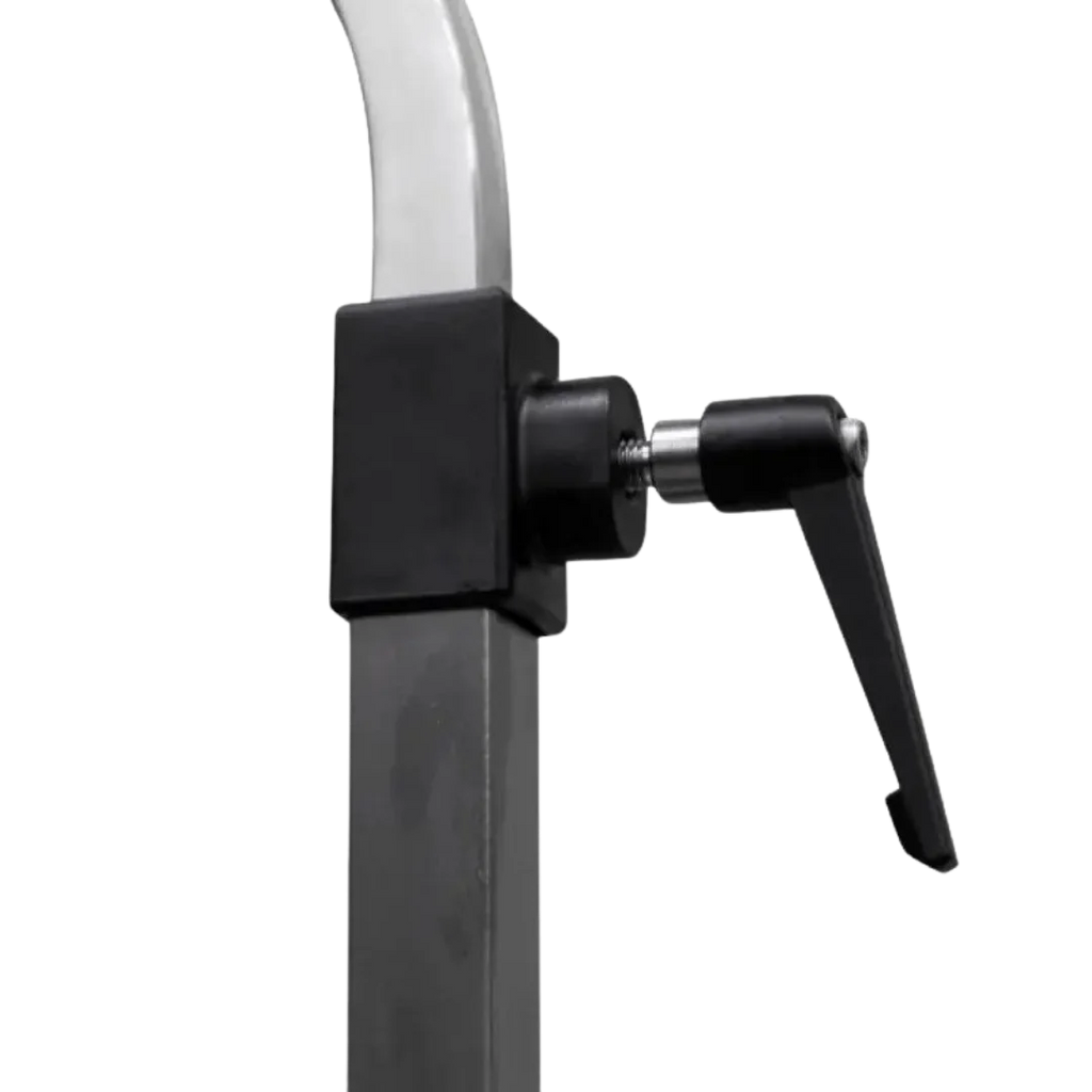 "44"" Dog Grooming Drying Electric Table without Drawer with Caster by Waggz","Close-up of adjustment knob on metal table arm"
