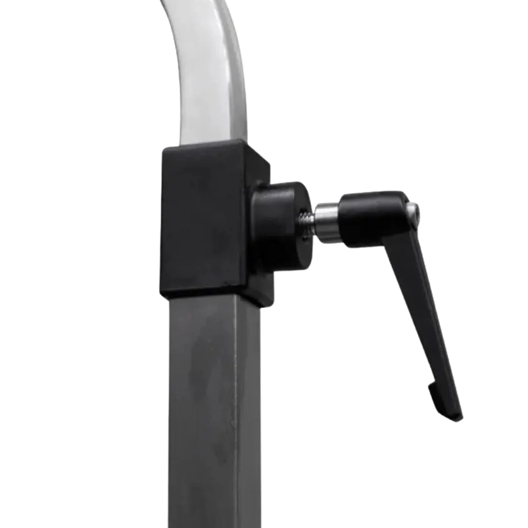 "44"" Dog Grooming Drying Electric Table without Drawer with Caster by Waggz","Close-up of adjustment knob on metal table arm"