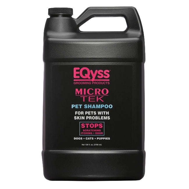 Micro-Tek Pet Shampoo,"Black gallon jug with handle and front label"