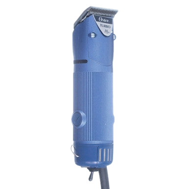Oster® Turbo A5® 2-Speed Clippers,"Blue electric clipper with metal blade"