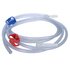Equine Y-Junction,"Clear coiled tubing with red and blue slide clamps"