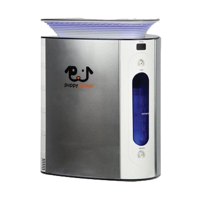 Puppywarmer® Oxygen Concentrator,"Silver oxygen concentrator with blue side window"