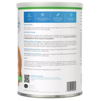 Goats Milk Esbilac® Puppies,"Back of powdered milk can with feeding directions and QR code"