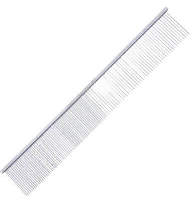 "9"" 50/50 Fluffing Comb","Metal grooming comb with fine and wide teeth"