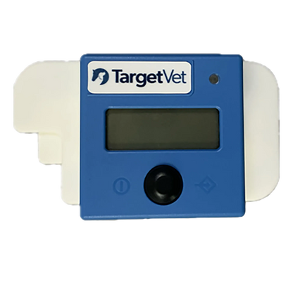 Equine Blue Cube Reader Plus,"Blue handheld reader with screen and black circular sensor"