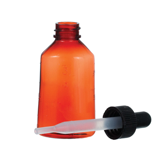 Amber Bottles,"Amber glass bottle with black dropper cap and clear pipette"