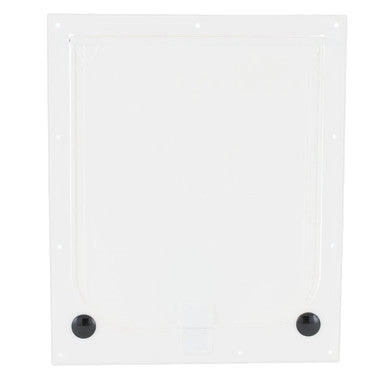 Magnador® Two-Way Pet Doors,"Clear rectangular pet door flap with two black magnets"
