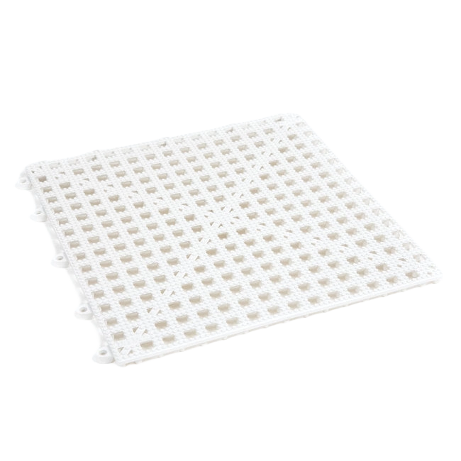 Dri-Dek® Flooring,"White interlocking perforated floor tiles"