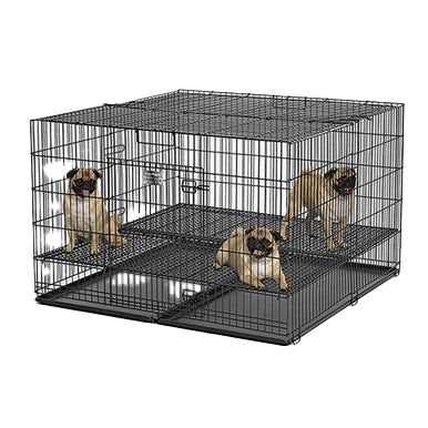 Midwest® Puppy Playpen,"Wire playpen with open door and three dogs inside"