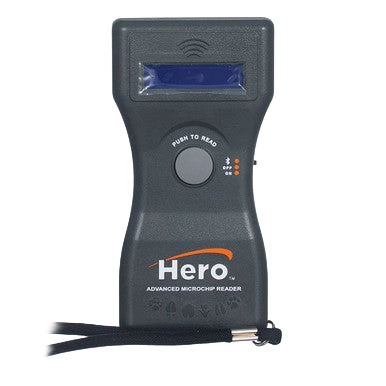 Hero™ Universal Microchip Scanner,"Handheld microchip scanner with screen and wrist strap"