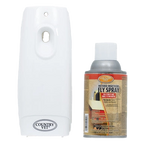 Country Vet Automatic Flying Insect Kill System,"White automatic spray dispenser with aerosol refill can"