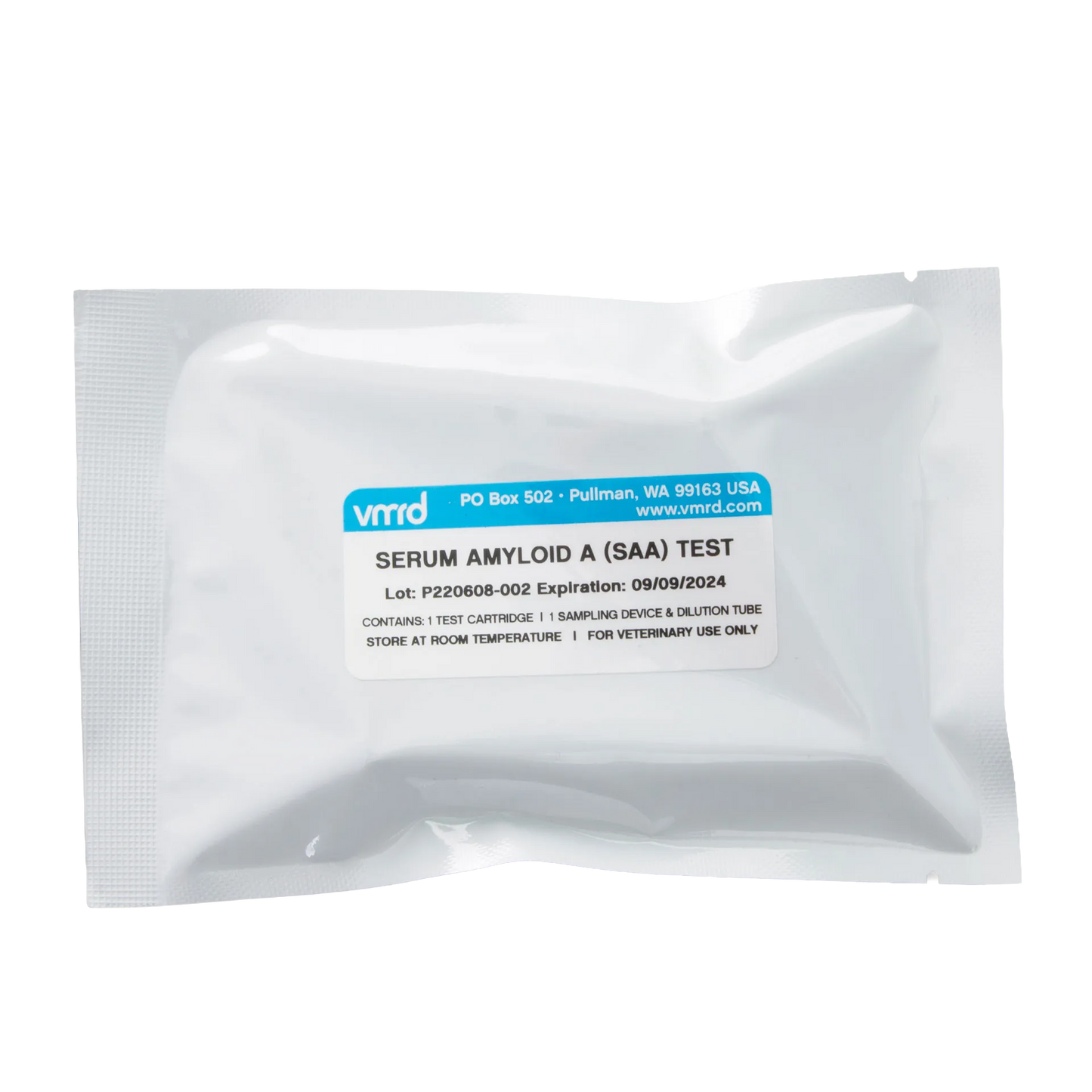 Serum Amyloid A Test (SAA Test Kit),"Sealed white foil pouch with front label"