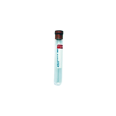 Vacutainer w/No Additive Red Top,"Single clear blood collection tube with red cap"