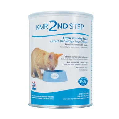 Esbilac® 2nd Step™ Puppy and Kitten Weaning Food,"Can label with kitten and blue bowl illustration"