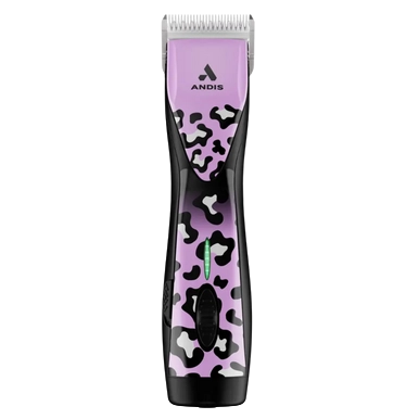 Pulse ZR II Wild Limited Edition Clipper by Andis,"Purple clipper with black cow print pattern"