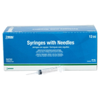 12cc Syringes with 18 gauge Needles,"Blue box with single clear syringe in front"