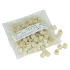 MonoJect™ Luer Tip Caps,"Bag of luer tip caps with several loose caps beside it"