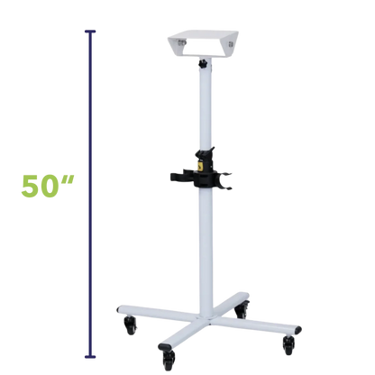 Movable Dryer Stand for Duo-Surge Dryer by Waggz,"White rolling stand with caster base and top bracket"