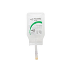 ABT360 Holding Media Adapt with HA,"Clear hanging IV-style pouch with tubing and yellow cap"
