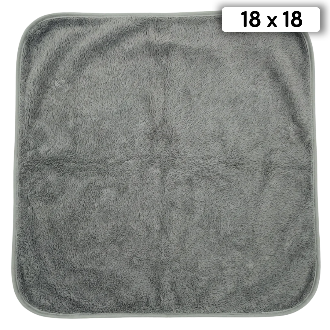 Puppywarmer Bundles,"Gray plush square pad with rounded corners"
