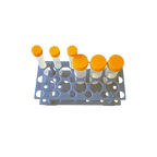 Conical Tube Rack-Blue,"Blue tube rack with six capped conical tubes"