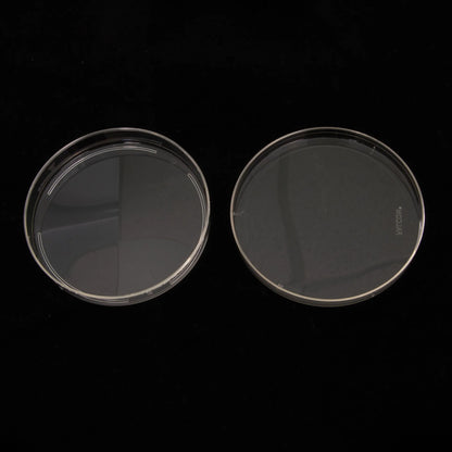 Petri Dish 100x15mm,"Two clear petri dish halves side by side"