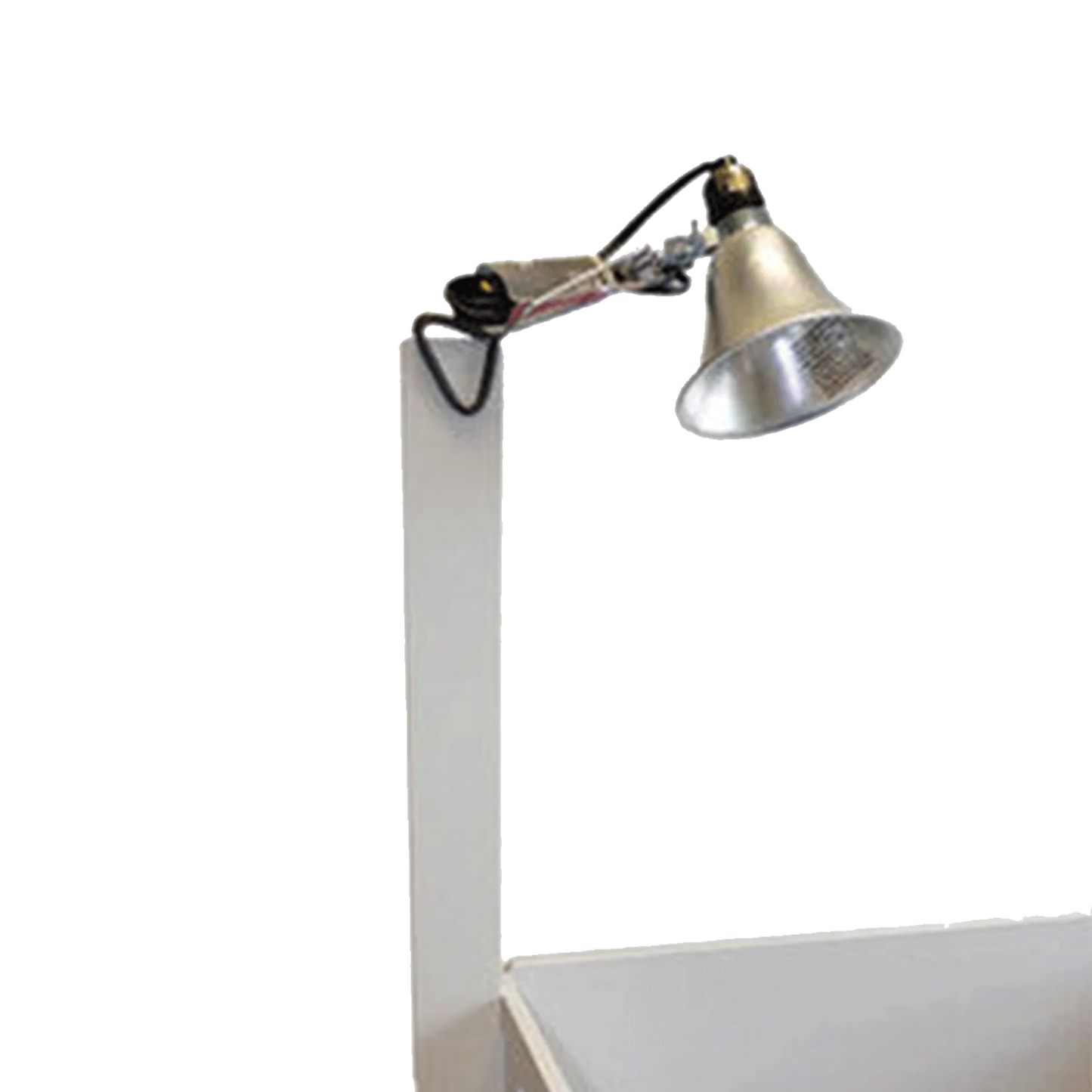 MagnaBox Light Stand,"Metal stand with attached silver lamp head"