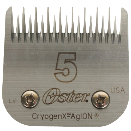 A5 Oster® Cryogen-X™ Blades,"Metal clipper blade with fine teeth and two screws"