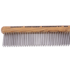 "Aaronco 7"" Woody's Honeycomb Wundercoat'r","Wood-handled grooming comb with long metal teeth"