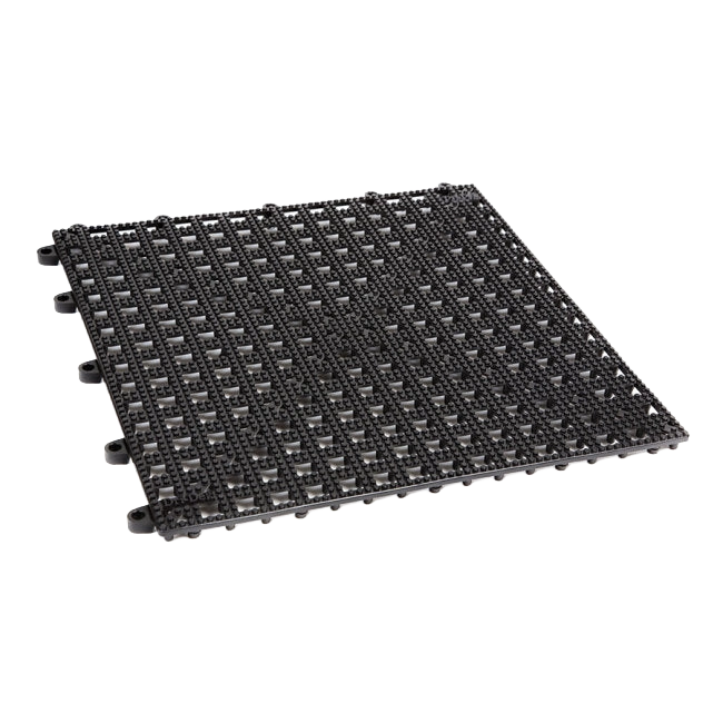 Dri-Dek® Flooring,"Black interlocking drainage floor tile panel"
