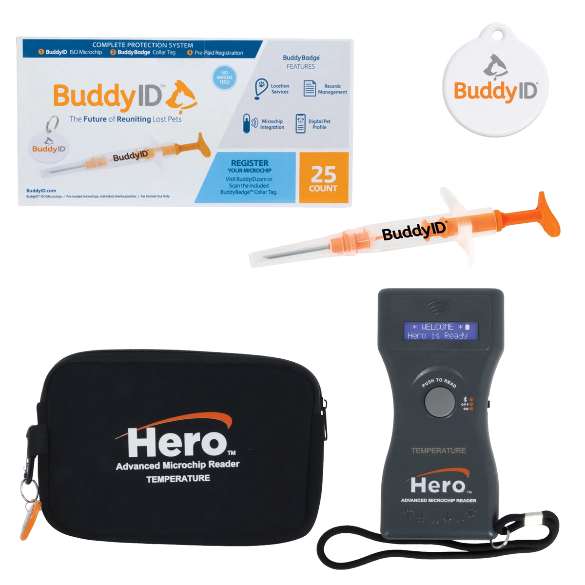 BuddyID Complete Protection System + Temp, 150ct with FREE Scanner