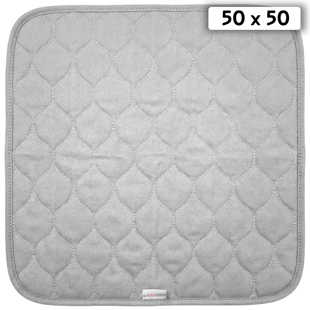 Puppywarmer Whelping Box Pad,"Gray quilted square pad with rounded corners"