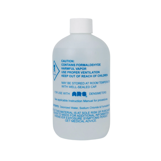 Densimeters Formalin 10 Solution (500ml),"White plastic bottle with ribbed cap and blue caution label"