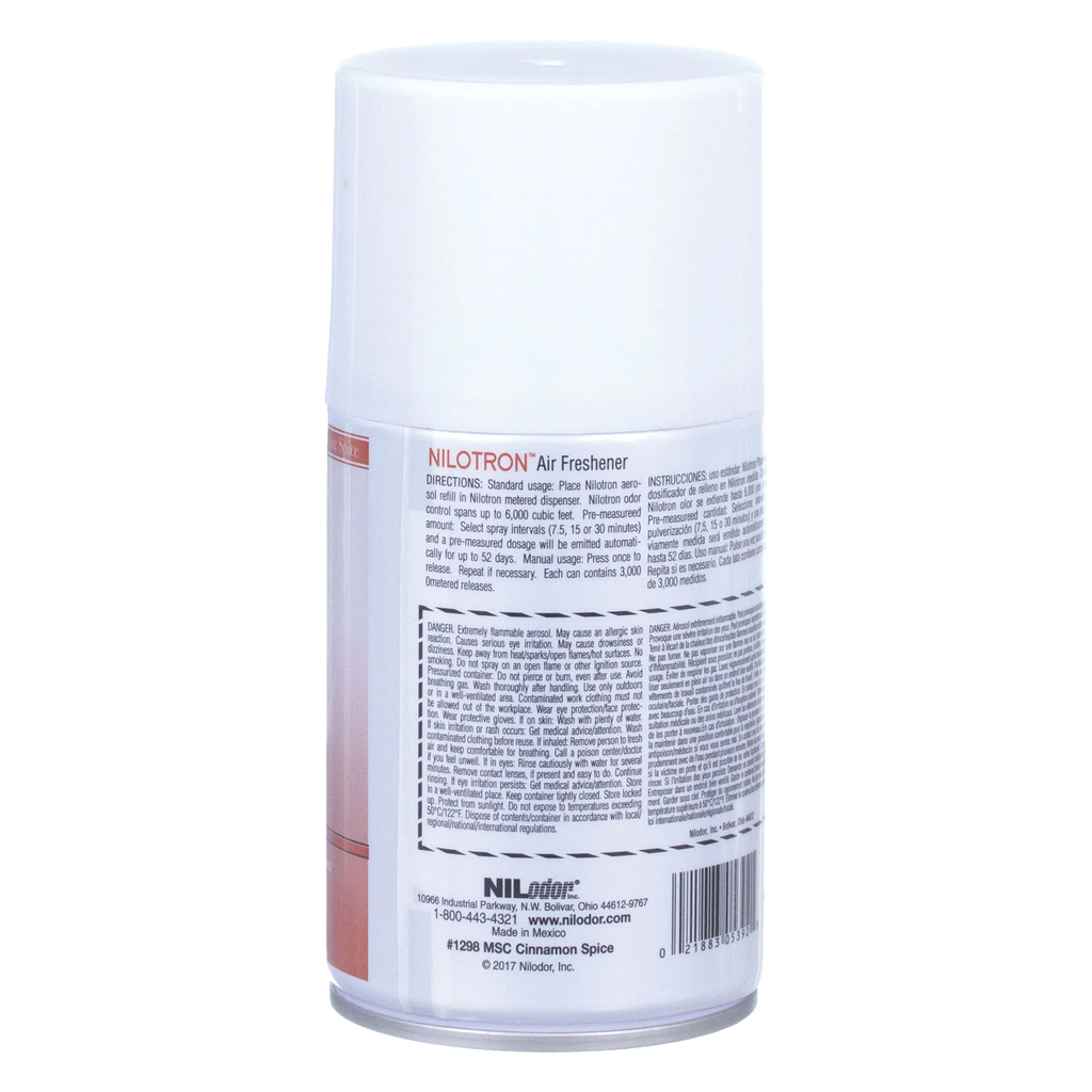 Nilodor Nilotron™ Designer Aerosols,"Back view of aerosol can with white cap and label"
