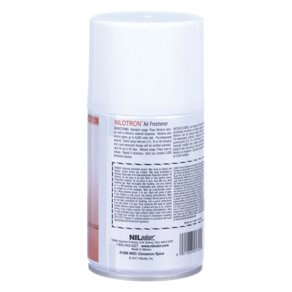 Nilodor Nilotron™ Designer Aerosols,"Back view of aerosol can with white cap and label"