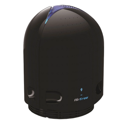 Airfree® Air Purifier,"Black dome-shaped air purifier with blue top accent"