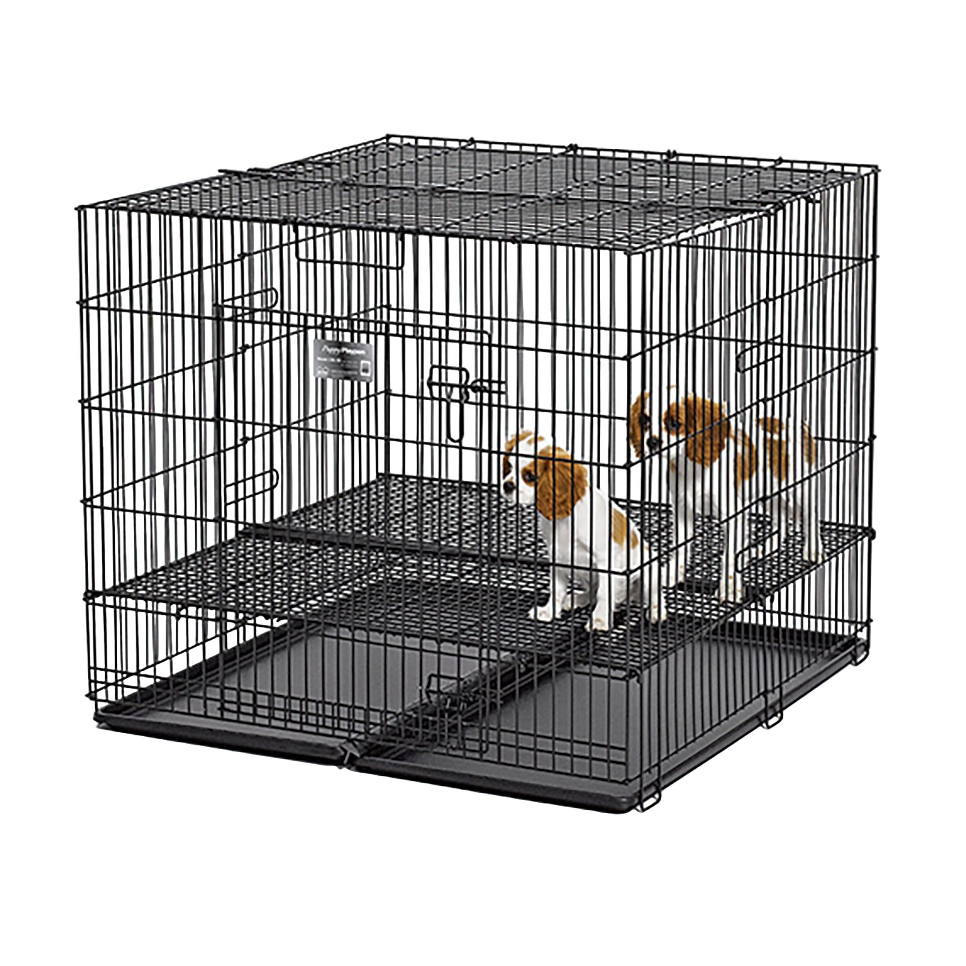 Midwest® Puppy Playpen,"Black wire playpen with floor grate and tray"