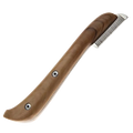 Aaronco Fine Stripping Knife,"Curved wooden stripping knife with fine metal teeth"