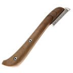 Aaronco Fine Stripping Knife,"Curved wooden stripping knife with fine metal teeth"