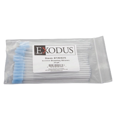 "6"" Flex Tip Straight Injection Insemination Pipette","Clear plastic straws in bag with blue caps"