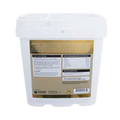 Steadfast® Equine Performance,"White tub with resealable lid and back label"