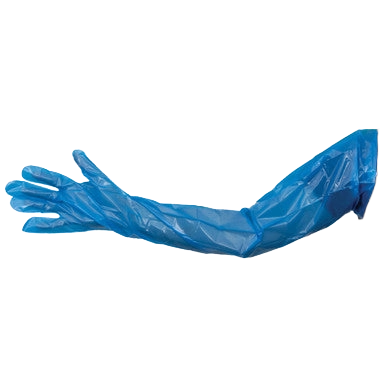 Super Dex Sterile,"Blue shoulder-length glove with attached sleeve"